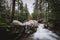 Beautiful Scene of The Basin, Franconia Notch State Park, Lincoln, NH, Pemigewasset River