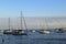 Beautiful scene of sailboats on the water,Boston,Massachusetts,2014