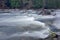 Beautiful scene of Sooke River in flood in autumn with time exposure