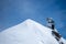 Beautiful scene of Sphnix observation on peak of Jungfrau mountain with clear blue sky