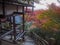 Beautiful scene of stone stair in japanese temple with colorful autumn trees