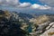 Beautiful scene from the top of Durmitor mountain of the blue Susicko lake in Montenegro