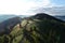 Beautiful scenery of Apuseni mountains photographed from a drone in spring season.