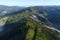 Beautiful scenery of Apuseni mountains photographed from a drone in spring season.