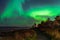 Beautiful scenery of Aurora borealis in the night sky of Tromso Lofoten Islands, Norway