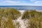 Beautiful scenery of Baltic sea beach on the southern coast of Bornholm Island, Denmark