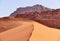 Beautiful Scenery Blowing Sand Dunes in Wadi Rum Desert, Jordan