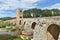 Beautiful scenery of the famous historic Bridge Frias in Spain