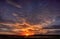 Beautiful scenery of the lake and red purple clouds