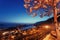 Beautiful scenery lamps and rocks along the coastal highway alon