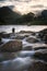 The beautiful scenery of the long-exposure of the river at Khiriwong village, Nakhon Si Thammarat, Thailand