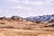 Beautiful scenery. Mountain landscape. Gray stones. Dry grass