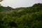 Beautiful scenery in the mountains. Hilly region of Bangladesh. The morning sky, the green magical mountains are arranged in