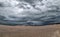 Beautiful scenery of moving sand dunes after thunderstorm