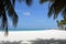 Beautiful scenery of palms sandy beach sea frame background wallpaper of Maldives island