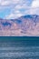 Beautiful scenery of Pangong Tso lake with  blue sky  white clouds in China side