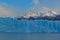 Beautiful scenery of Perito Moreno glacier view from water in the morning autumn sunrise Argentina