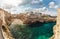 Beautiful scenery of Polignano a Mare, town in the province of Bari, Puglia.