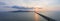 Beautiful scenery of poyang lake in sunrise