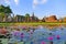 Beautiful Scenery Scenic View Ancient Buddhist Temple Ruins of Wat Mahathat in The Sukhothai Historical Park, Thailand in Summer