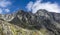 Beautiful scenery of the Tatra peaks illuminated by the afternoon sun