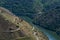 Beautiful scenery of the vineyards in the Ribeira Sacra