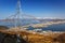 Beautiful scenery of west Norway coastline from the Sukkertoppen hill (Sugar Loaf Top