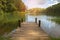 Beautiful scenery - wooden dock beside lake