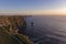 Beautiful Scenic Aerial drone view of Ireland Cliffs Of Moher in County Clare, Ireland.