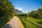 Beautiful scenic bike road through vineyards and mountains