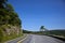 Beautiful scenic country road curves in forest