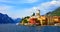 Beautiful scenic Lago di Garda - view of Malcesine village. Ital