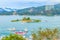 Beautiful scenic lake view of Sun Moon Lake from the entrance of
