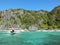 Beautiful scenic landscape of the sea, boats, beach and sky