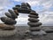 Beautiful scenic of ocean with sprawling stone covered beach at Qixingtan beach recreation area in Hualien city, Taiwan