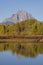 Beautiful Scenic Reflection Landscape in Fall in the Tetons