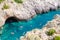 Beautiful scenic seascape at Ciolo Bridge, Salento, Apulia, Ital