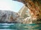 Beautiful scenic seascape at Ciolo Bridge, Salento, Apulia, Ital