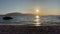 Beautiful scenic sunset over adriatic sea in Vlore Albanua time lapse