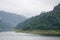 Beautiful scenic view of mountain  in Khun Dan Prakan Chon Dam , Thailand