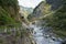 Beautiful scenic view near Cimu Bridge at Taroko National Park. a famous tourist spot in Xiulin, Hualien, Taiwan