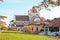 Beautiful scenic view of old building trio, All saint`s church, Galle library and Fort post office in one landscape photograph.