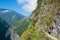 Beautiful scenic view from Zhuilu Cliff in Taroko National Park, Xiulin, Hualien, Taiwan