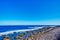 Beautiful scenics of Jialulan rocky beach by the waves combine with the breeze and the sky in Taitung city