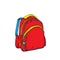 A beautiful school backpack. Vector illustration. School or university, education.