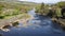 Beautiful Scottish river Pitlochry Scotland UK River Tummel in Perth and Kinross a popular tourist destination pan