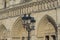 Beautiful sculptural decoration of the Notre Dame cathedral in Paris