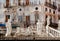 Beautiful sculptures of 16th century Praetorian Fountain in center of historical sicilian city