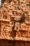 Beautiful sculptures on the ornamental tower in the ancient Brihadisvara Temple in Thanjavur, india.