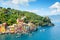 Beautiful sea coast in Portofino, Italy